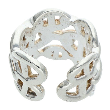 HERMES Chaine d'Ancre Enchainee GM Silver Ring Size 54