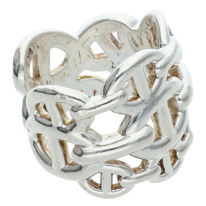 HERMES Chaine d'Ancre Enchainee GM Silver Ring Size 54