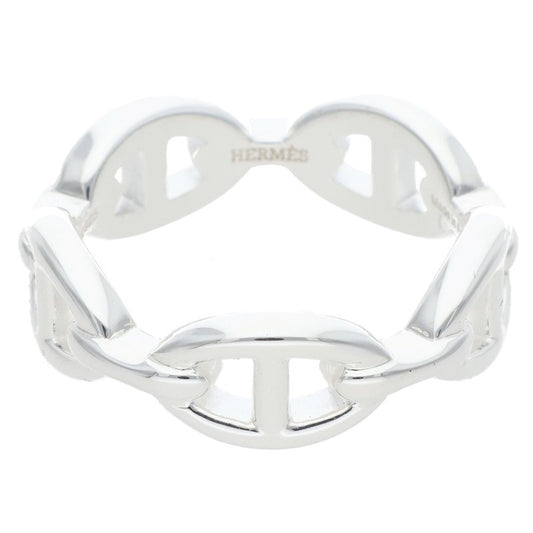 HERMES Chaine d'Ancre Enchainee PM Silver Ring Size 58