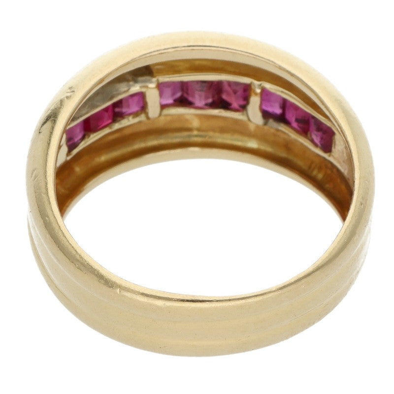 Cartier K18YG Ruby Odin Ring Yellow Gold Pink Size 57