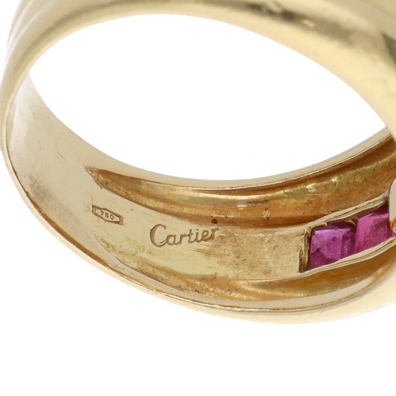 Cartier K18YG Ruby Odin Ring Yellow Gold Pink Size 57