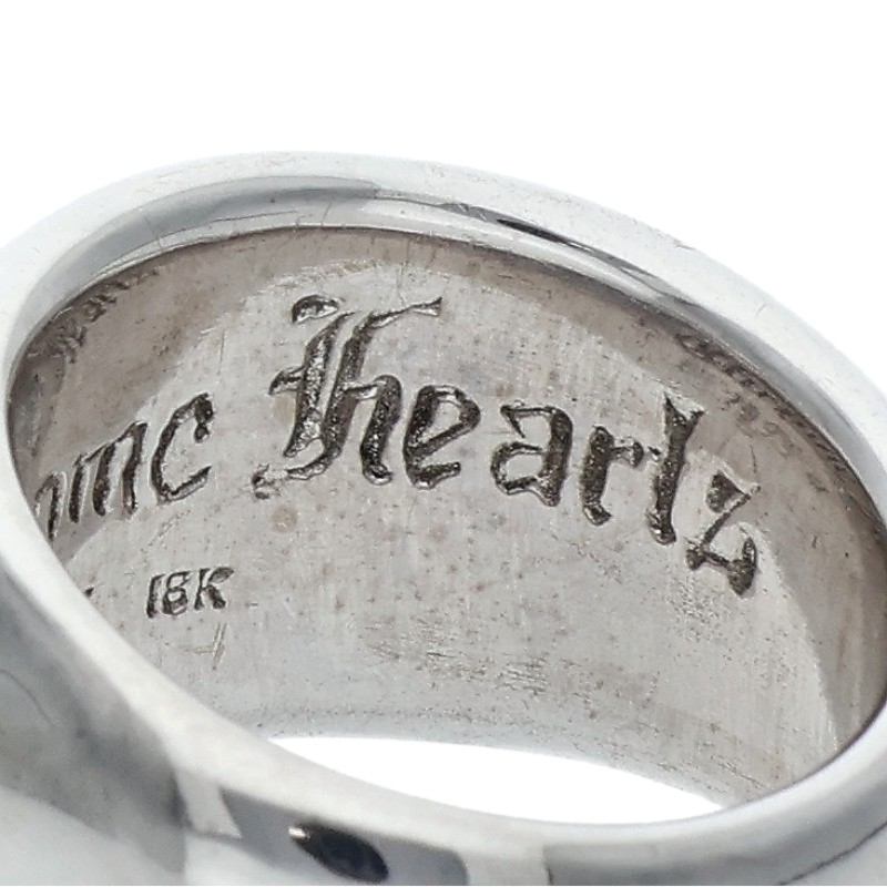 Chrome Hearts 18K Heart In Band Diamond Ring Size ONE SIZE