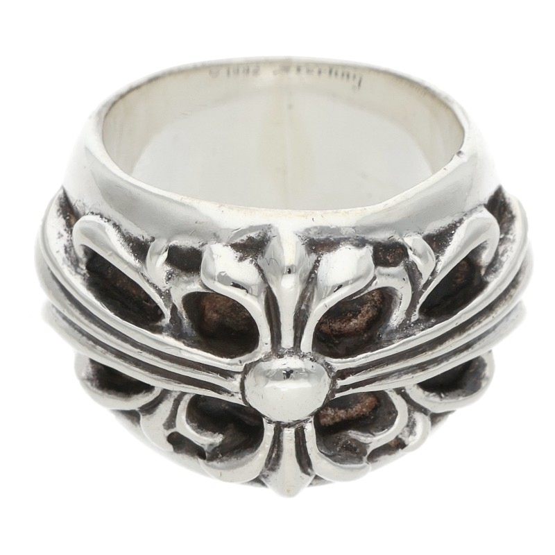 Chrome Hearts FLRL CRS Sterling Silver Ring Size JP 9