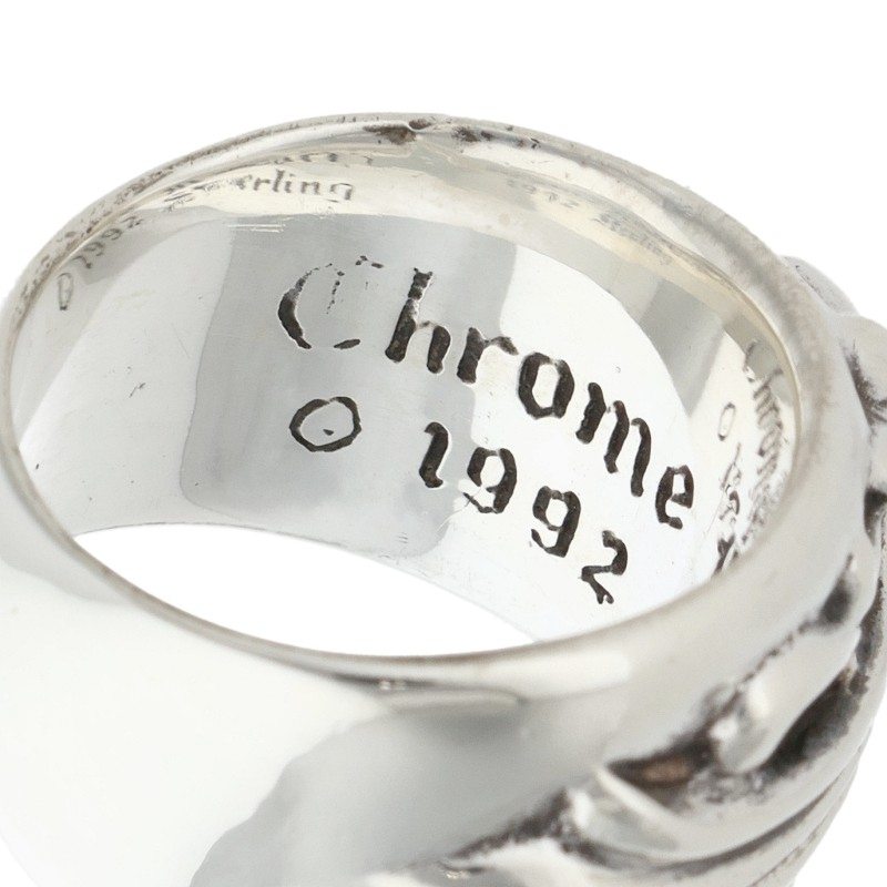 Chrome Hearts FLRL CRS Sterling Silver Ring Size JP 9