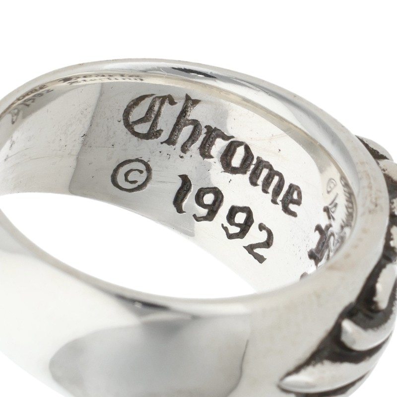 Chrome Hearts FLRL CRS Sterling Silver Ring Size 23.5