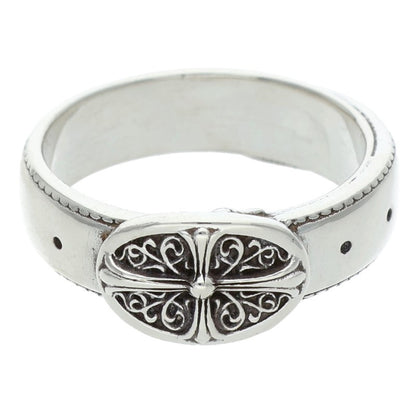 Chrome Hearts BELTED OVAL SML Silver Ring Size JP 19