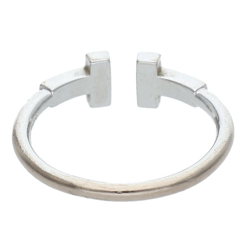 TIFFANY&Co. T Wire 18K WG Diamond Ring Size ONE SIZE
