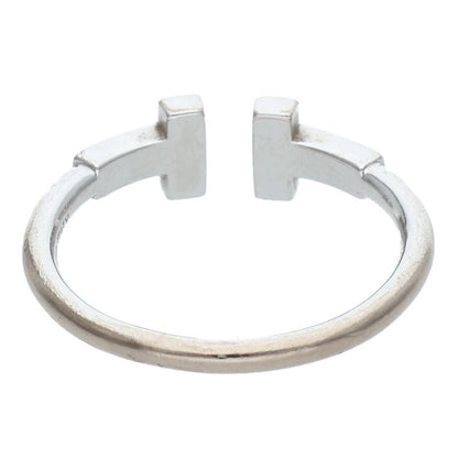 TIFFANY&Co. T Wire 18K WG Diamond Ring Size ONE SIZE