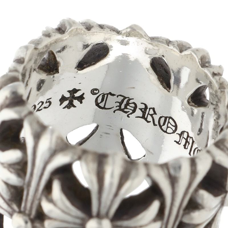 Chrome Hearts Cemetery Cross 925 Silver Ring Size JP 13.5