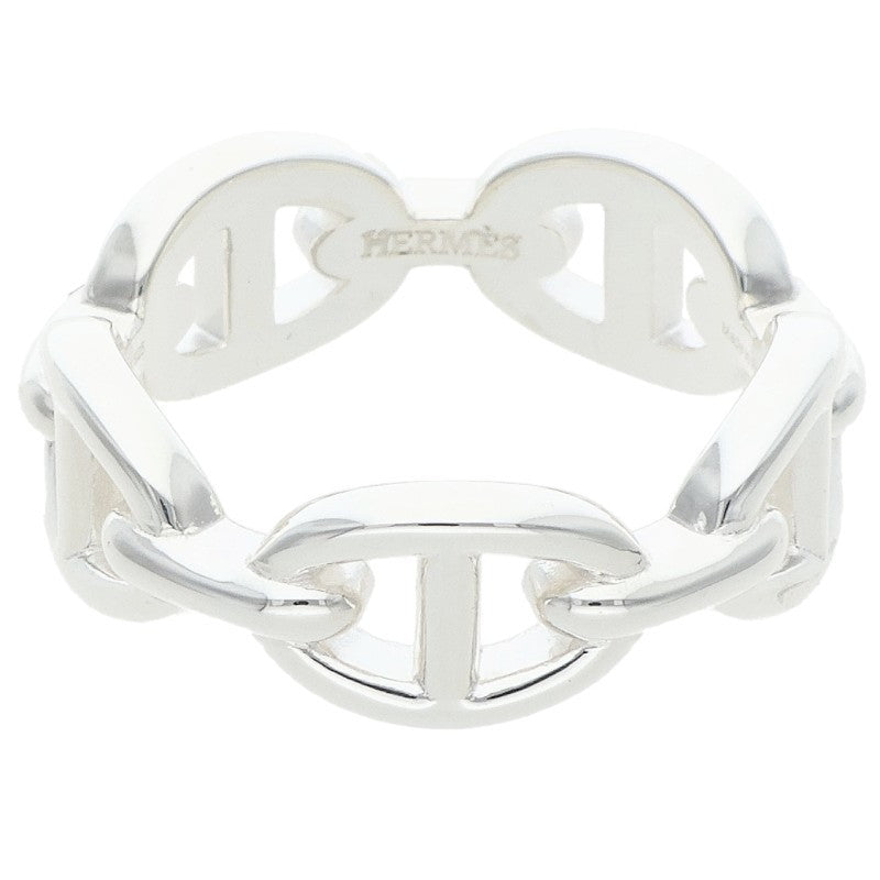 HERMES Chaine d'Ancre Enchainee PM Silver Ring Size 56