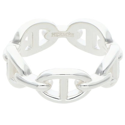 HERMES Chaine d'Ancre Enchainee PM Silver Ring Size 56