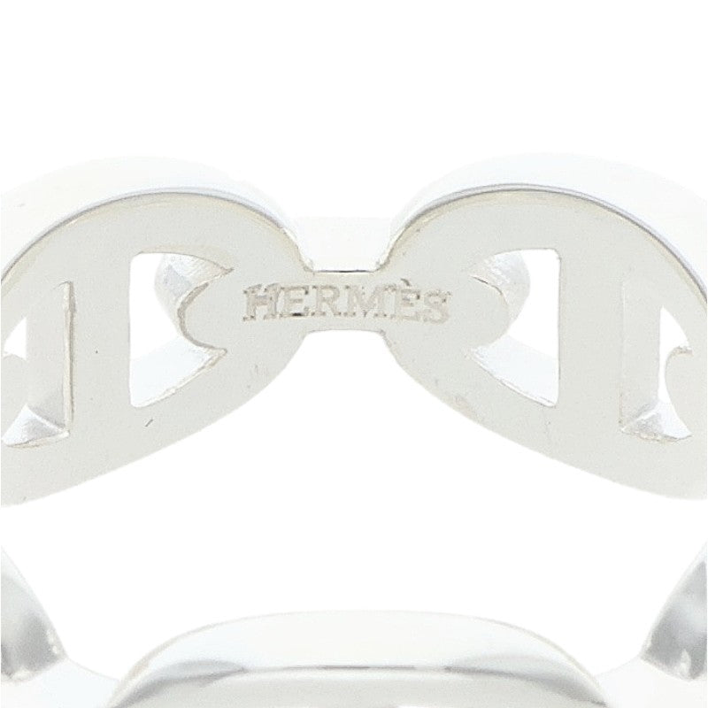 HERMES Chaine d'Ancre Enchainee PM Silver Ring Size 56
