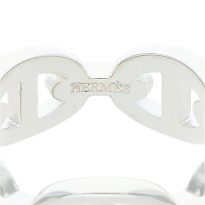 HERMES Chaine d'Ancre Enchainee PM Silver Ring Size 56