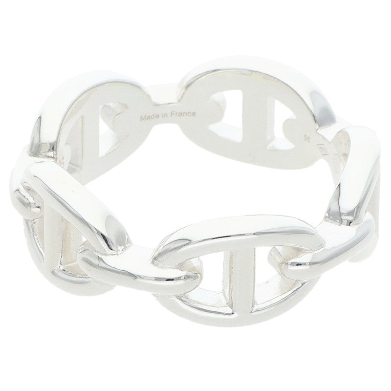 HERMES Chaine d'Ancre Enchainee PM Silver Ring Size 56