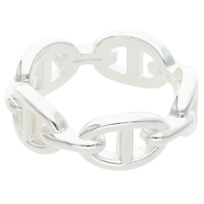 HERMES Chaine d'Ancre Enchainee PM Silver Ring Size 56