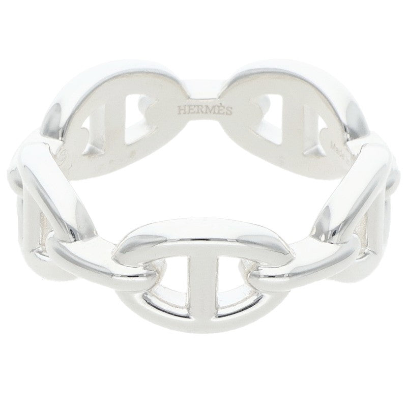HERMES Chaine d'Ancre Enchainee PM Silver Ring Size 58