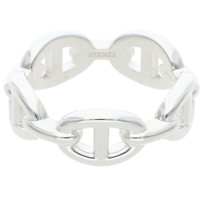 HERMES Chaine d'Ancre Enchainee PM Silver Ring Size 58