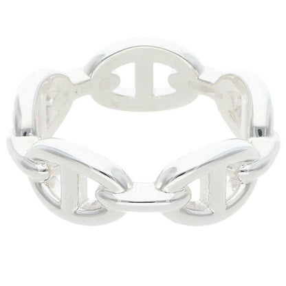HERMES Chaine d'Ancre Enchainee PM Silver Ring Size 58