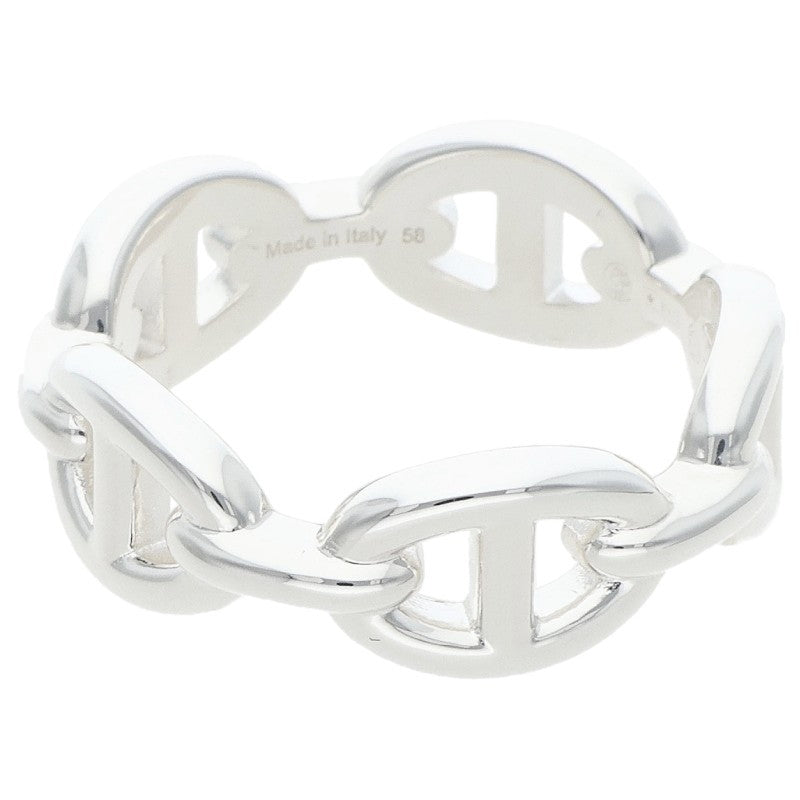 HERMES Chaine d'Ancre Enchainee PM Silver Ring Size 58