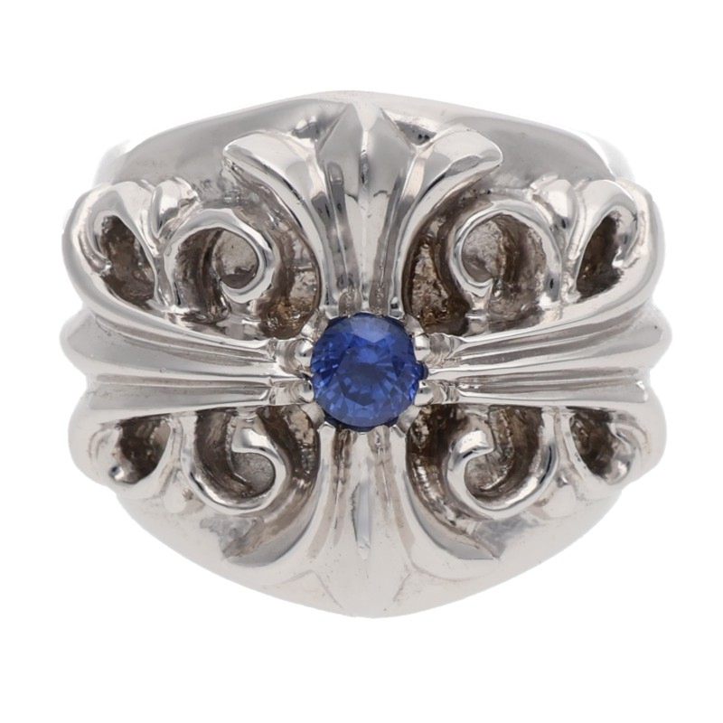 Chrome Hearts 18KWG Keeper 1-Sapphire Ring Size JP 16