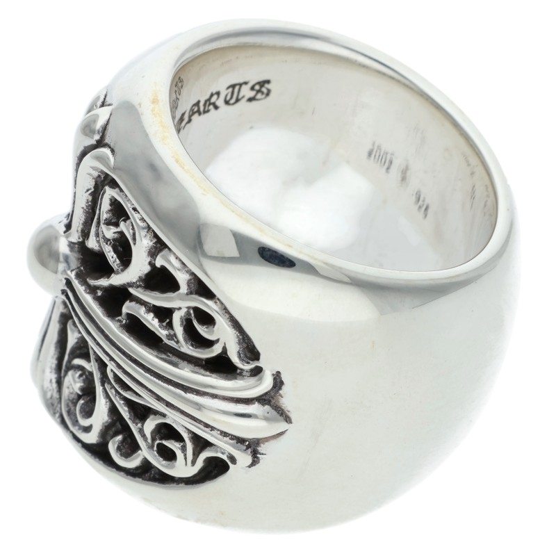 Chrome Hearts CLASSIC OVAL Cross Silver Ring Size ONE SIZE