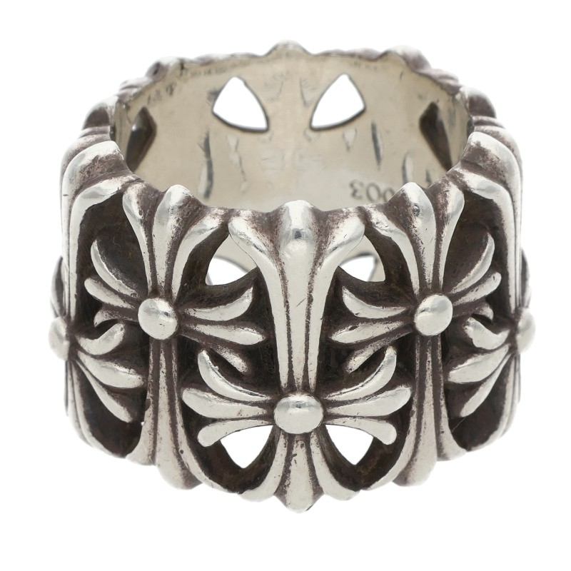 Chrome Hearts CEMETERY Cross Silver Ring Size JP 16