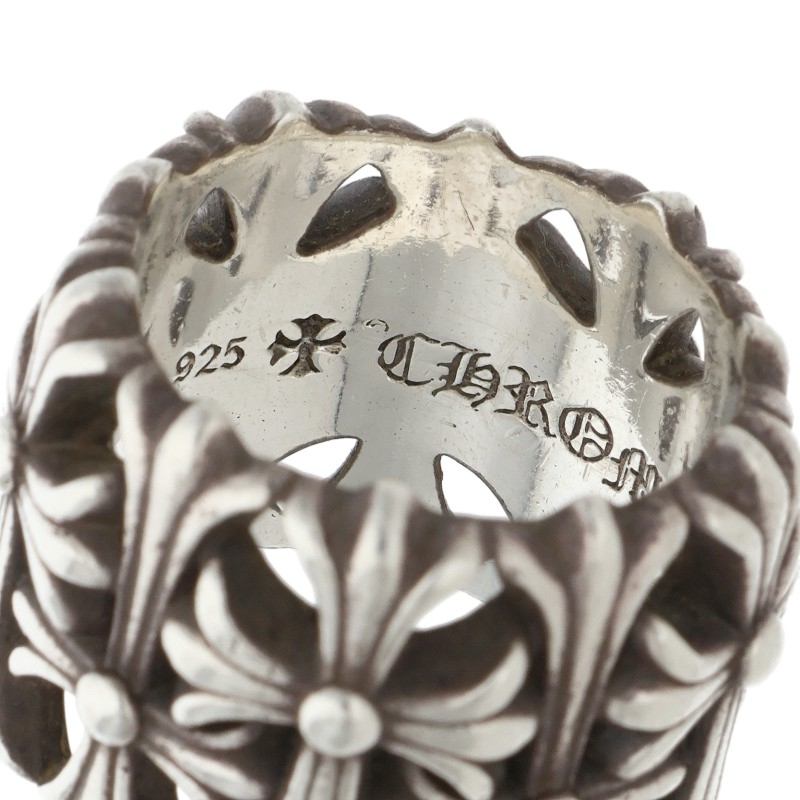 Chrome Hearts CEMETERY Cross Silver Ring Size JP 16