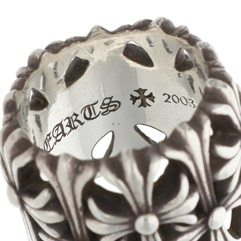 Chrome Hearts CEMETERY Cross Silver Ring Size JP 16