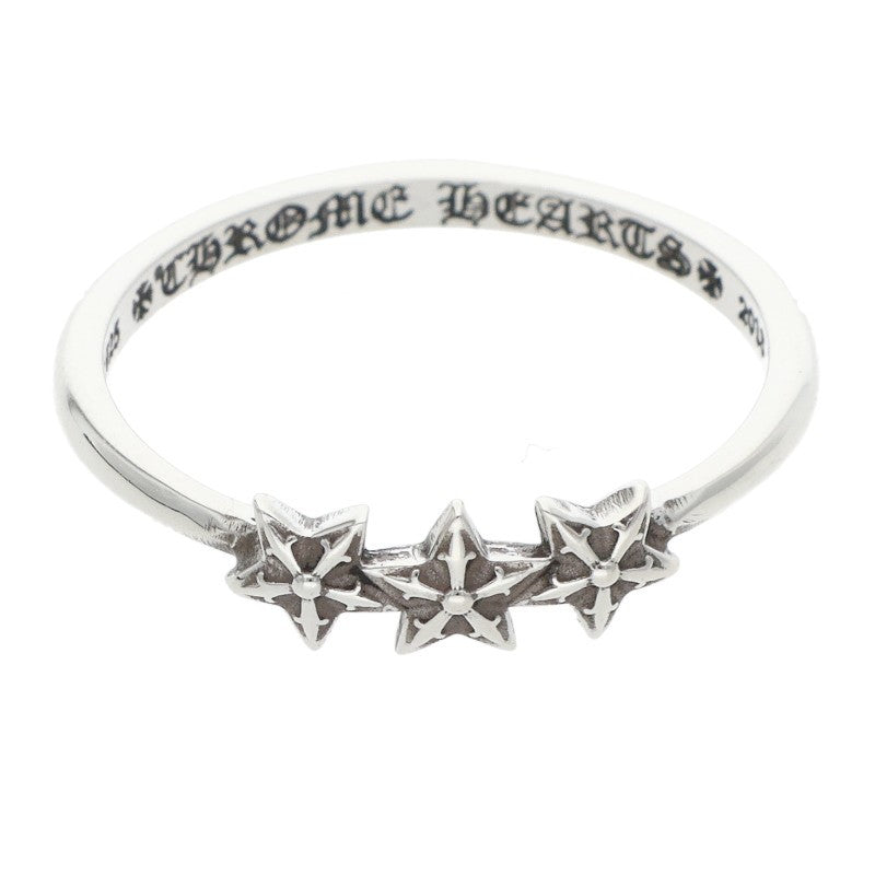 Chrome Hearts BUBBLEGUM 3STAR Silver Ring Size JP 13.5