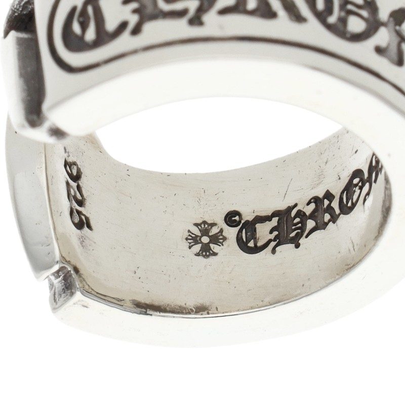 Chrome Hearts LG SCROLL LABEL 925 Silver Ring Size ONE SIZE
