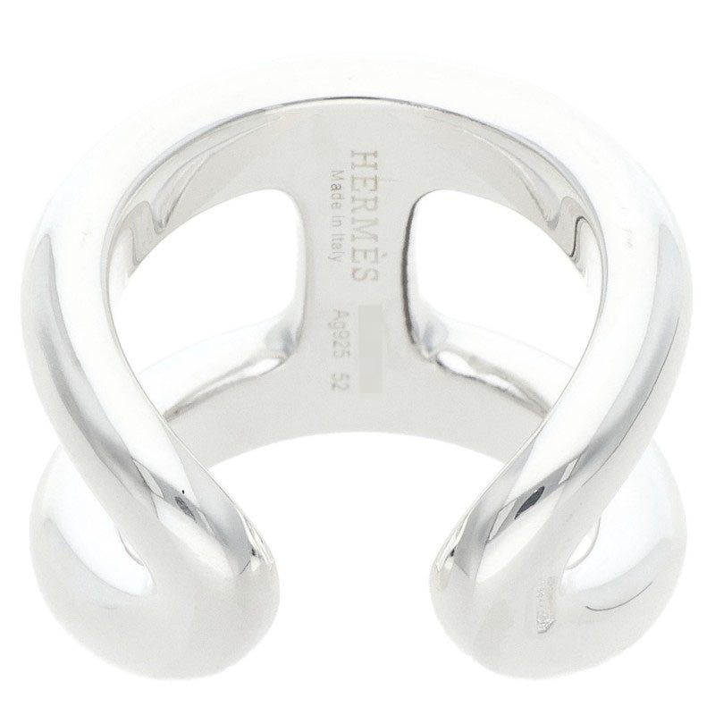 HERMES Osmose GM Silver Ring Size 52