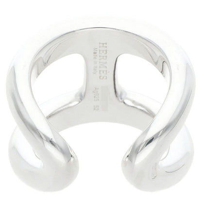 HERMES Osmose GM Silver Ring Size 52