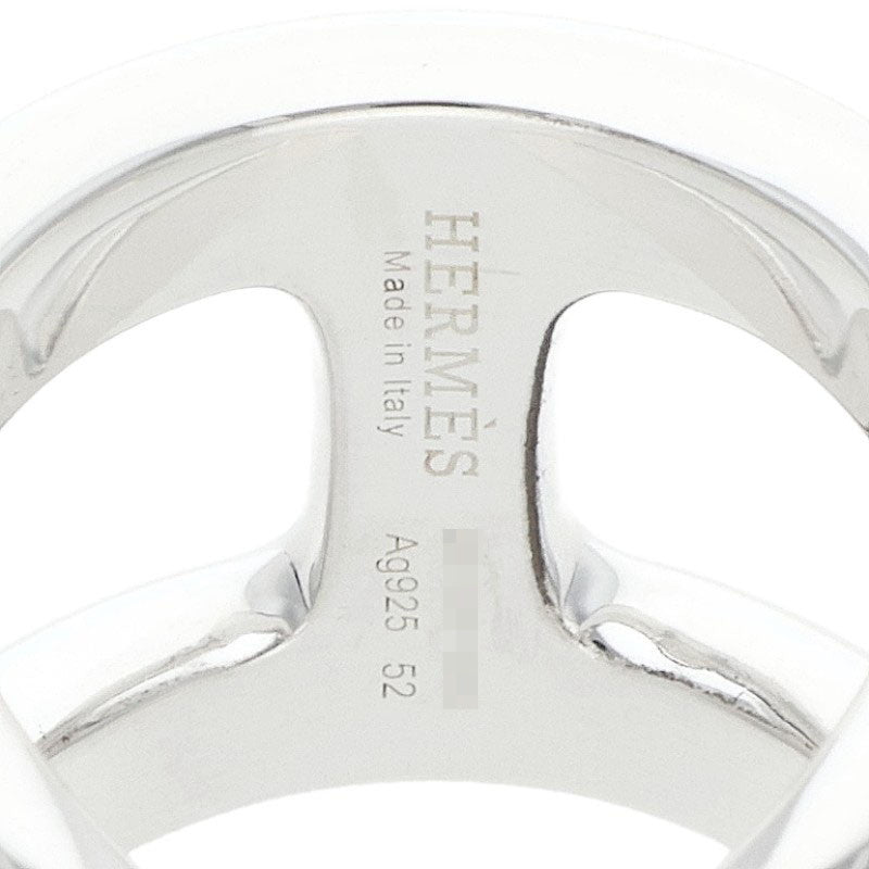 HERMES Osmose GM Silver Ring Size 52