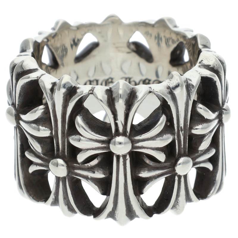 Chrome Hearts CEMETERY Cross 925 Silver Ring Size ONE SIZE