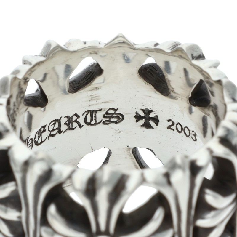 Chrome Hearts CEMETERY Cross 925 Silver Ring Size ONE SIZE
