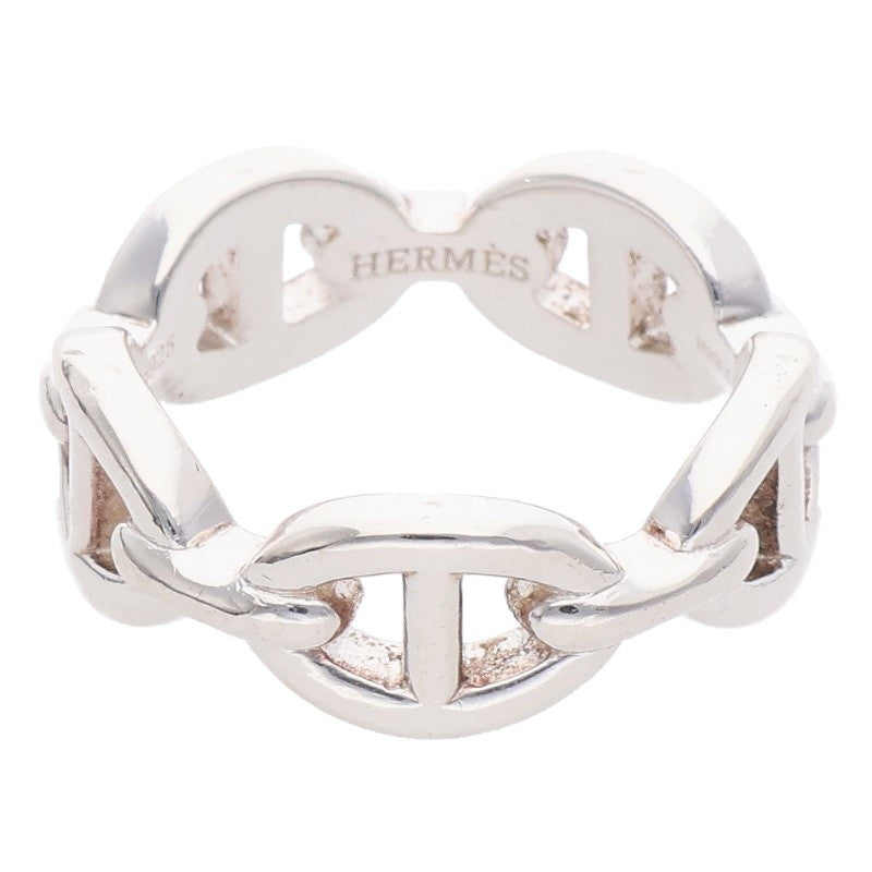 HERMES Chaine d'Ancre Enchainee PM Silver Ring Size 53