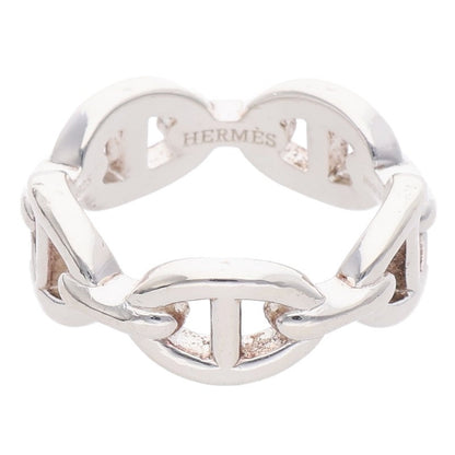 HERMES Chaine d'Ancre Enchainee PM Silver Ring Size 53