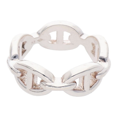 HERMES Chaine d'Ancre Enchainee PM Silver Ring Size 53