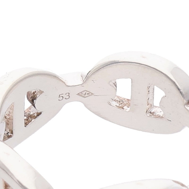 HERMES Chaine d'Ancre Enchainee PM Silver Ring Size 53