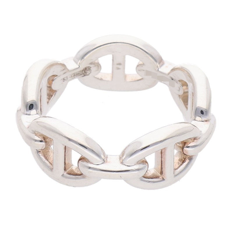 HERMES Chaine d'Ancre Enchainee PM Silver Ring 925 Size 53