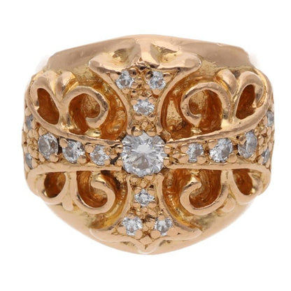 Chrome Hearts 22K KEEPER Pave Gold Ring Size JP 14