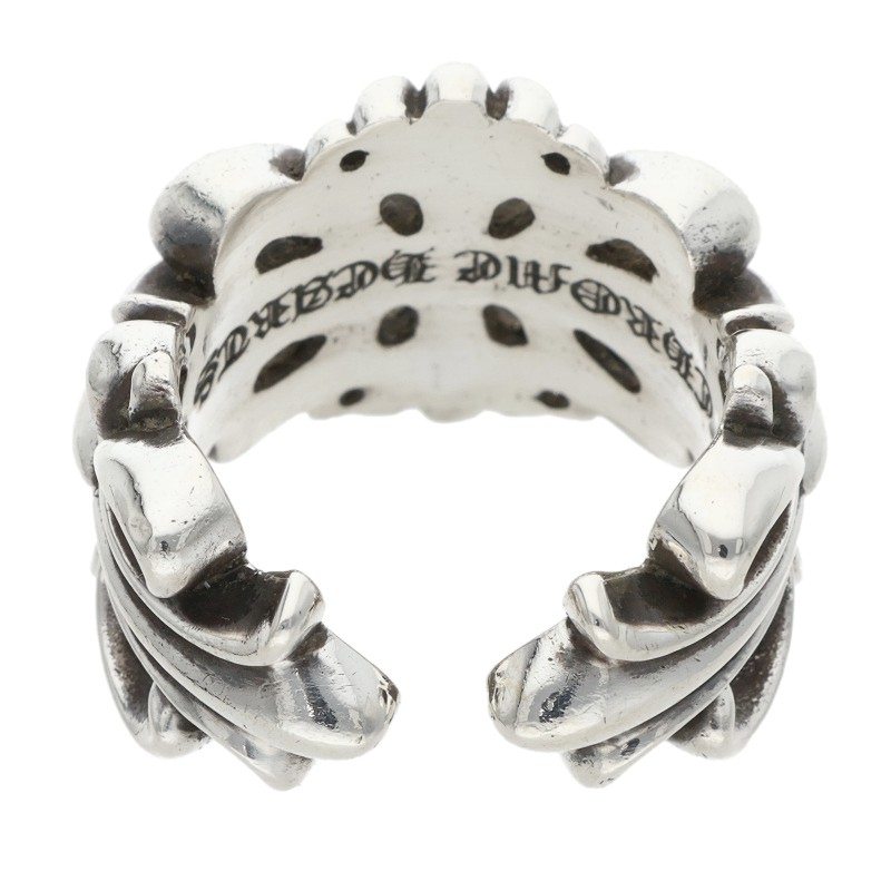 Chrome Hearts DBL FLRL CRS Silver Ring Size JP 14