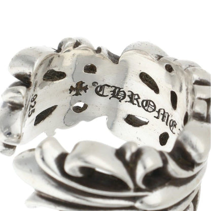 Chrome Hearts DBL FLRL CRS Silver Ring Size JP 14