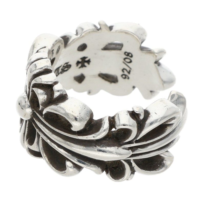 Chrome Hearts DBL FLRL CRS Silver Ring Size JP 14