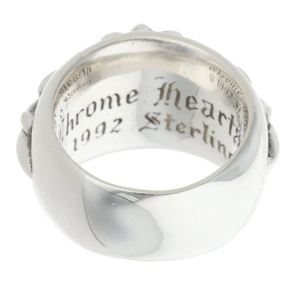 Chrome Hearts FLRL CRS Floral Cross Silver Ring Size 11.5