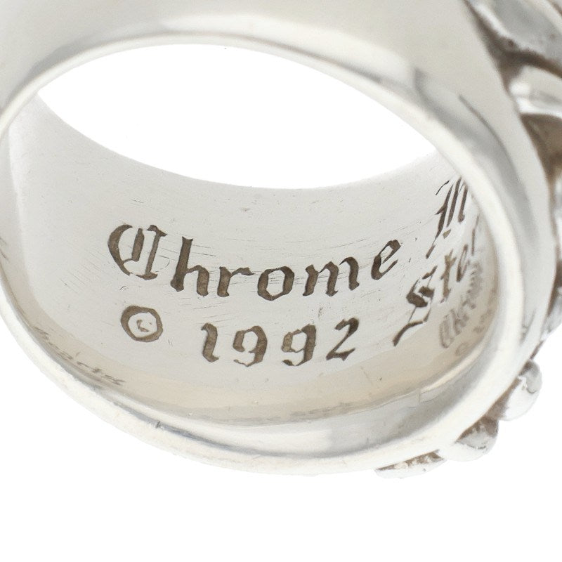 Chrome Hearts FLRL CRS Floral Cross Silver Ring Size 11.5