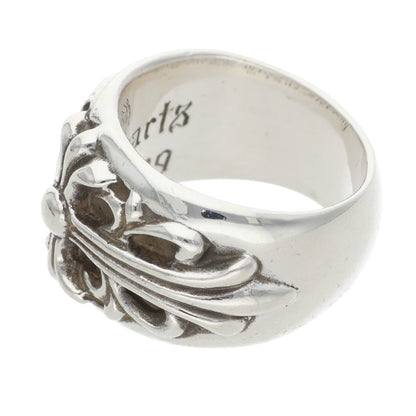 Chrome Hearts FLRL CRS Floral Cross Silver Ring Size 11.5