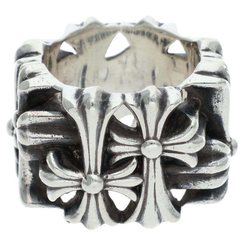 Chrome Hearts SQUARE CEMETERY Cross Silver Ring Size JP 9