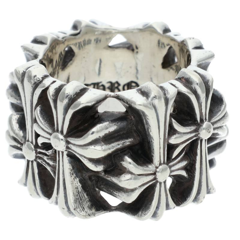 Chrome Hearts SQUARE CEMETERY Cross Silver Ring Size JP 9