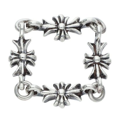 Chrome Hearts TINY E CH PLUS Ruby Silver Ring Size ONE SIZE